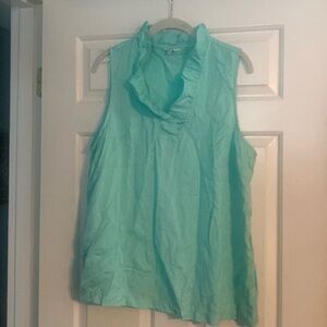 Crown & Ivy sleeveless ruffled top